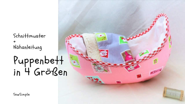 E-book: Puppenbett nähen (4 Größen) mit Schnittmuster
