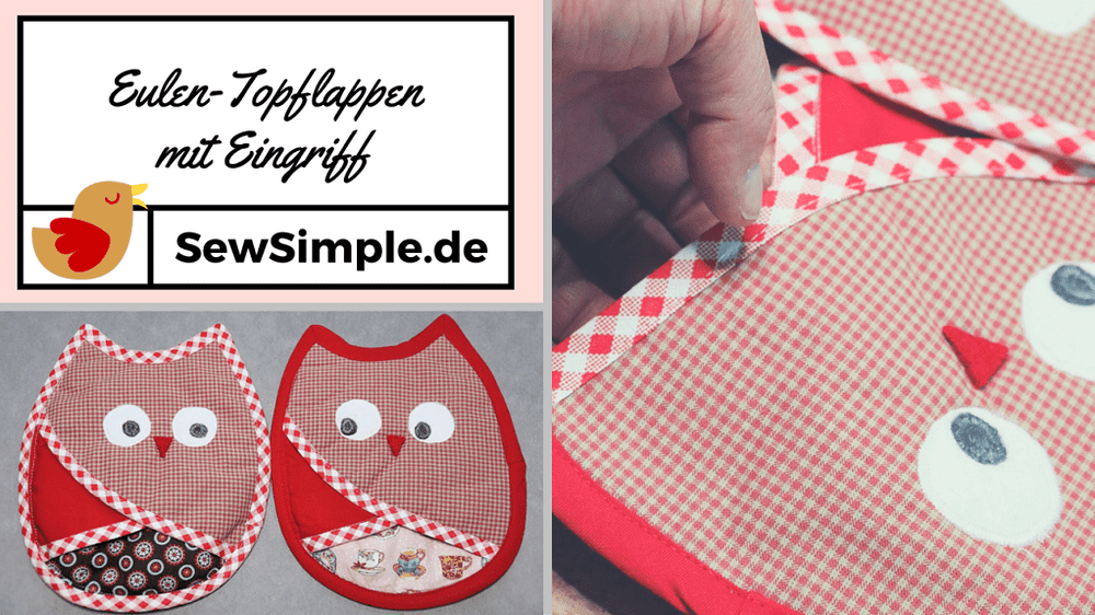 Eulen-Topflappen mit Eingriff nähen | gratis Schnittmuster