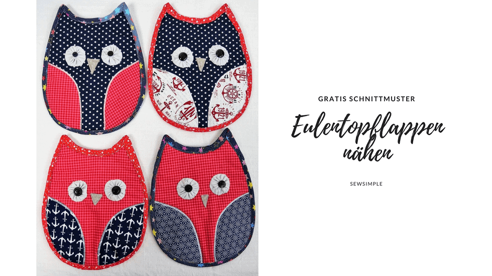 Gratis Schnittmuster: Eulentopflappen nähen