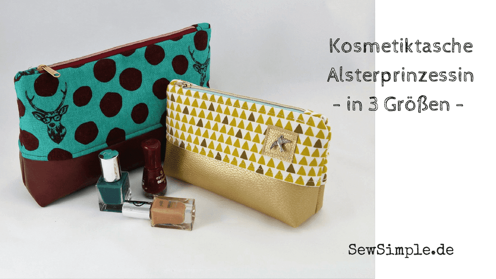 Kosmetiktasche mit Kunstleder nähen: Die beliebte "Alsterprinzessin"