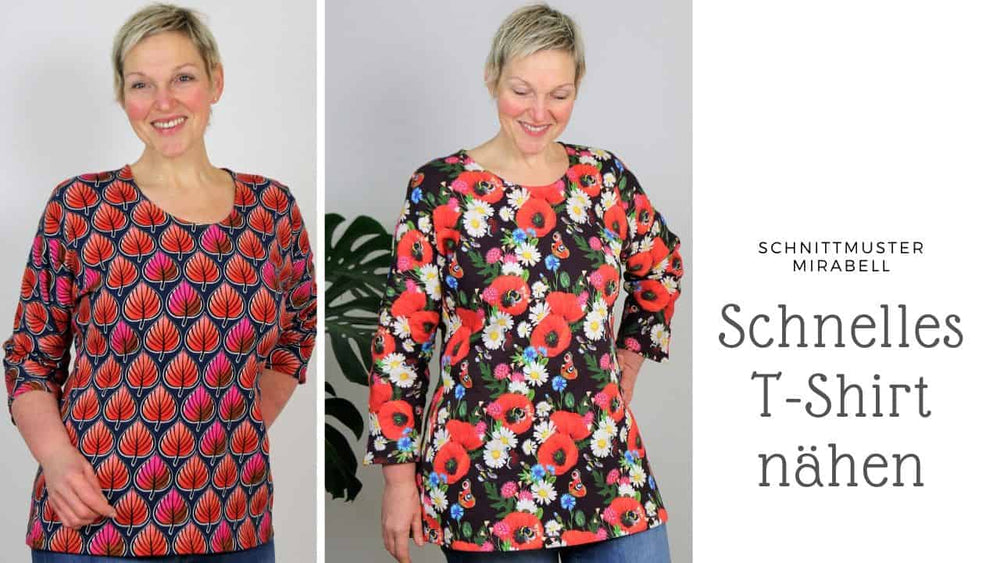 T-Shirt nähen: Anleitung mit Schnittmuster Mirabell (schnell und einfach genäht)