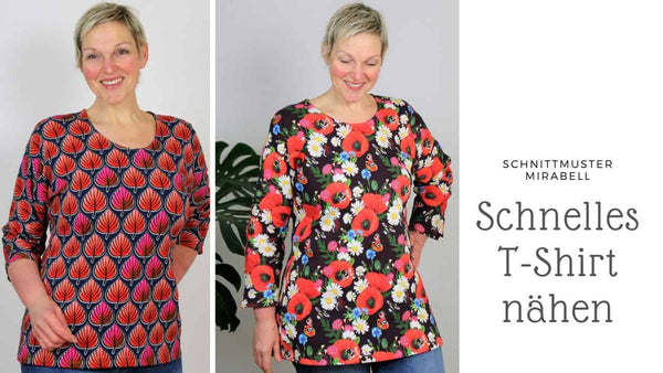 T-Shirt nähen: Anleitung mit Schnittmuster Mirabell (schnell und einfach genäht)