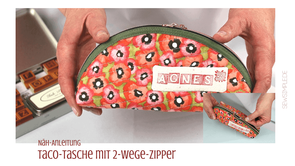 Taco-Tasche mit 2-Wege-Zipper nähen | Anleitung