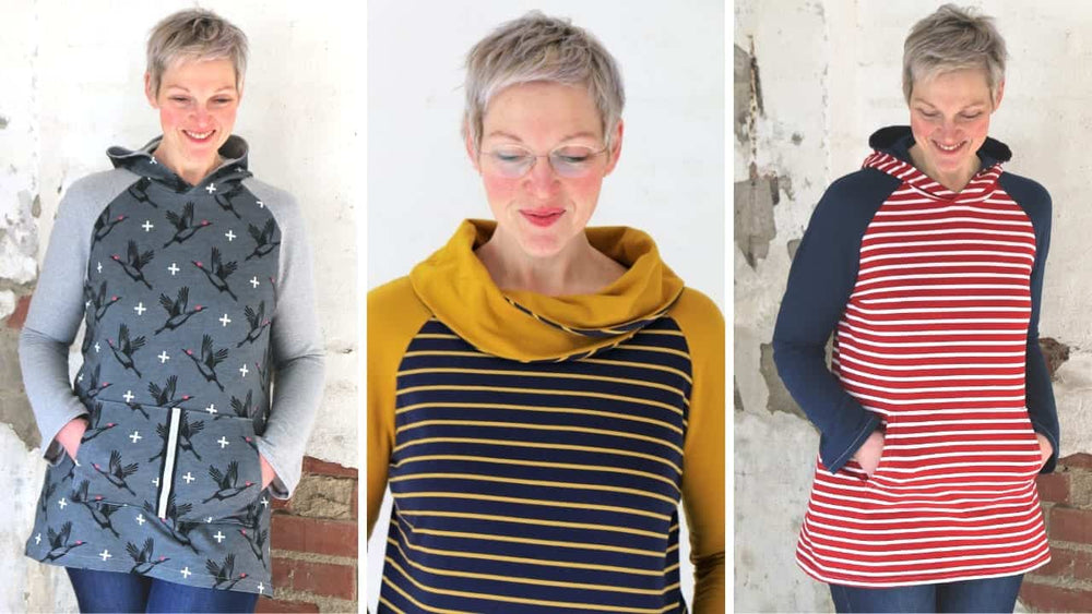 Shirt mit Wickelkragen nähen | Schnittmuster Guste