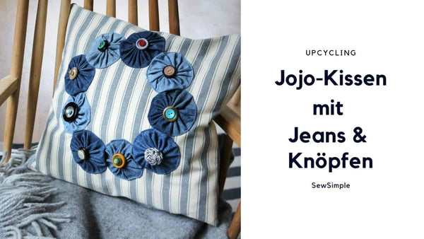 Upcycling: Kissen aus Jeans & Knöpfen nähen