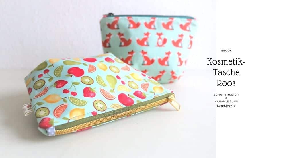 Kosmetiktasche "Roos" nähen: Mit Schnittmuster