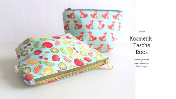 Kosmetiktasche "Roos" nähen: Mit Schnittmuster