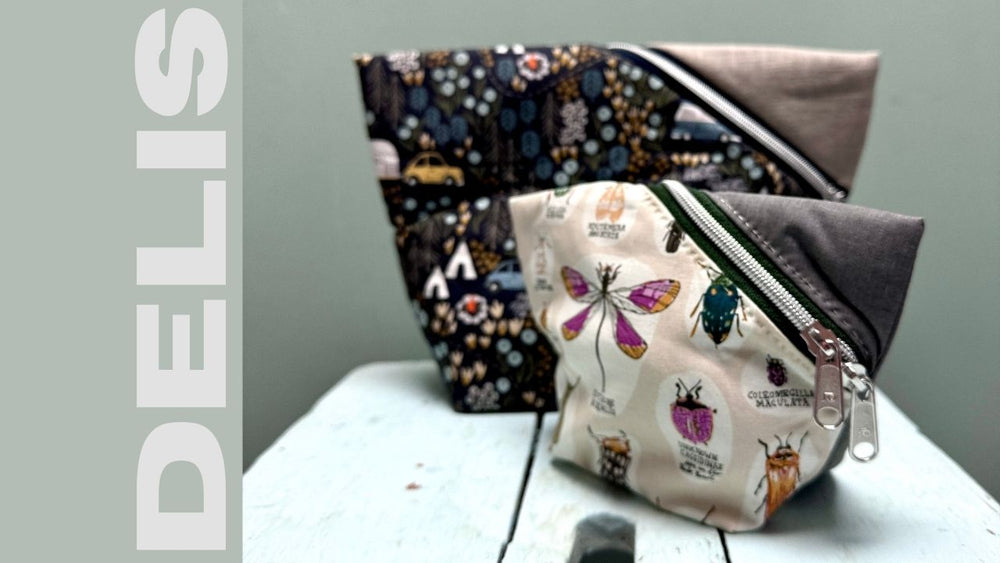 Kosmetiktasche mit schrägem Reißverschluss nähen
