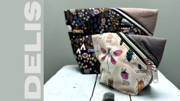 Kosmetiktasche mit schrägem Reißverschluss nähen