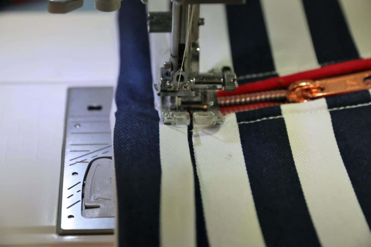 Streifen umlegen und absteppen