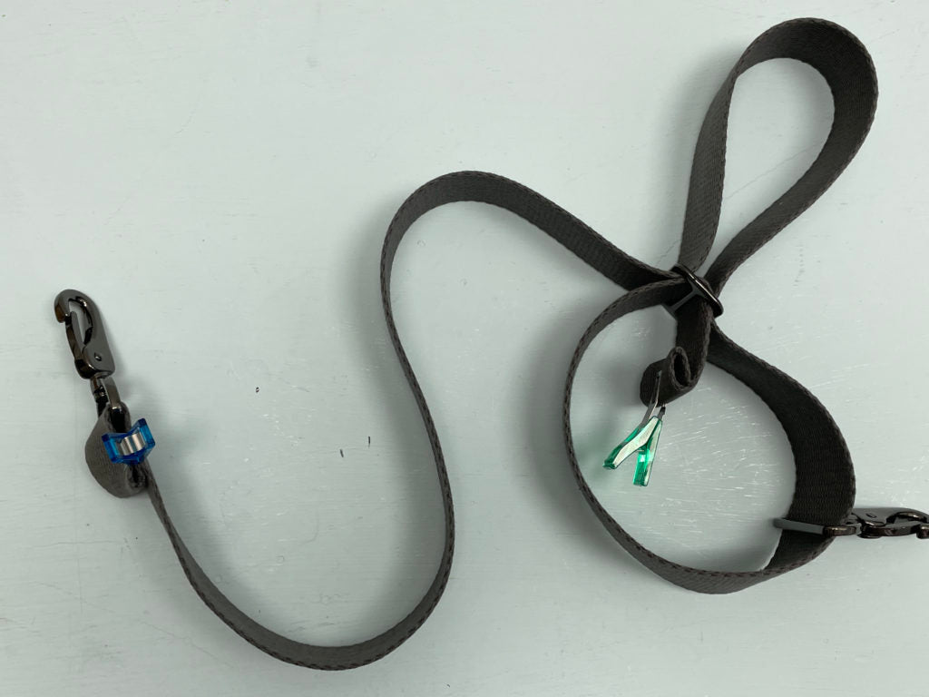 Gurtschieber und Karabiner anbringen