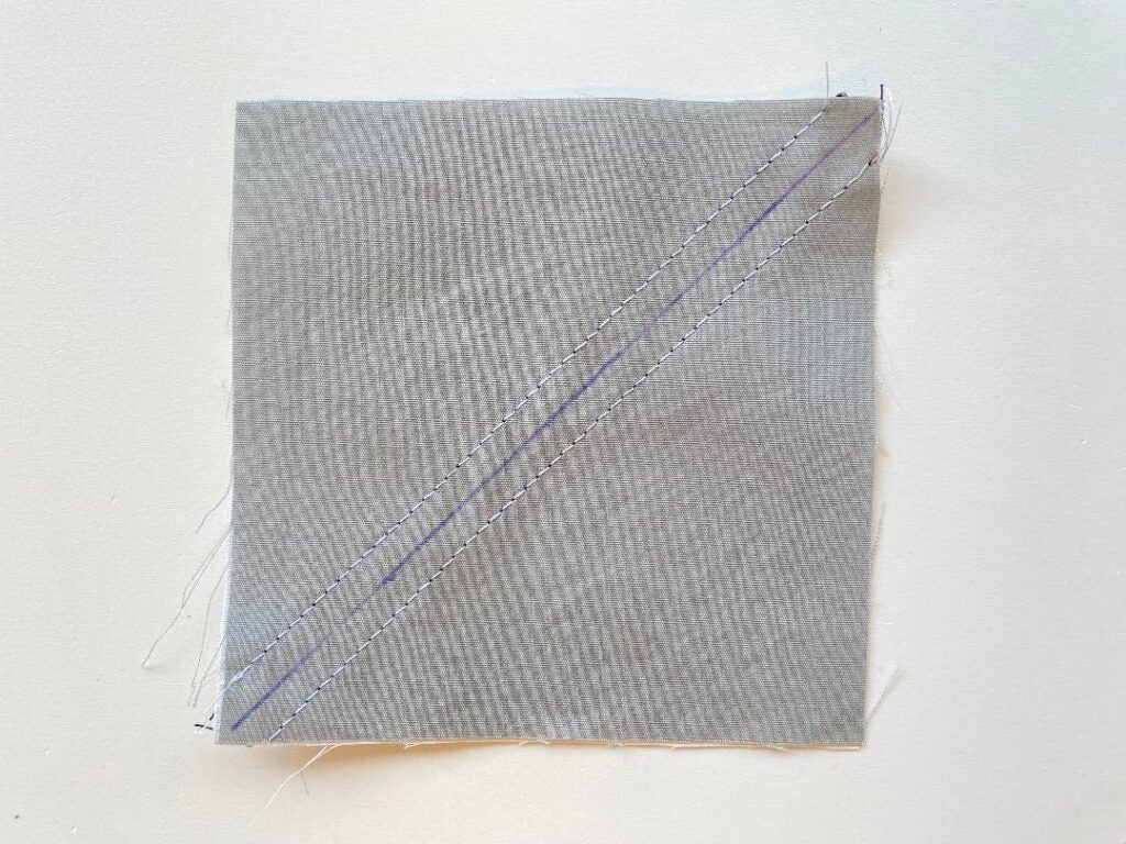 Diagonale anzeichnen und nähen