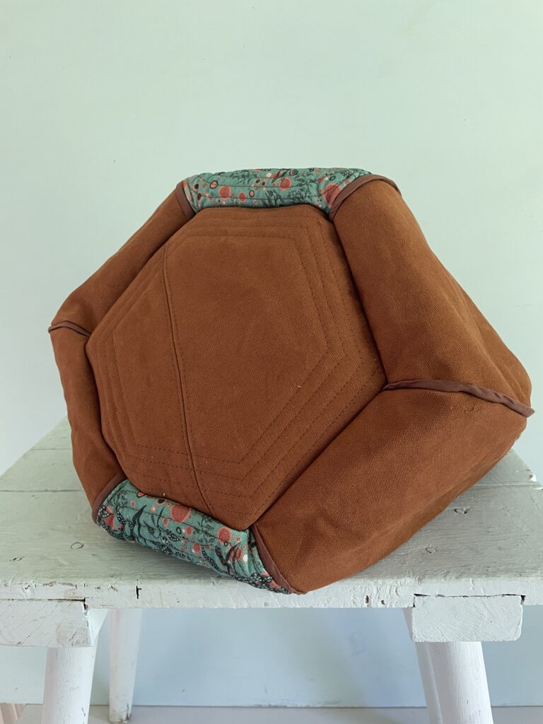 Fertige Tasche mit eingesetztem Reißverschluss-Panel