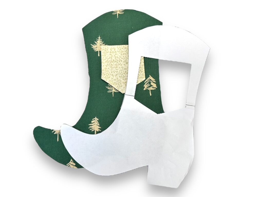 Aufsatztasche auf den Nikolausstiefel steppen