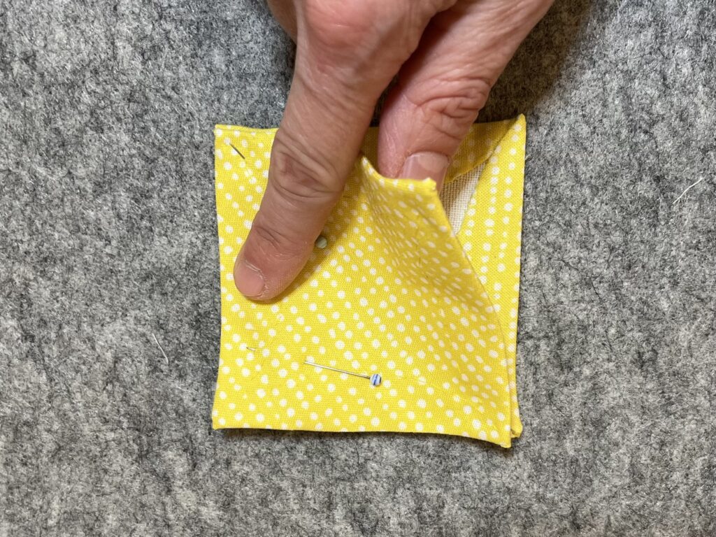 Quadrate rechts auf rechts zusammenstecken