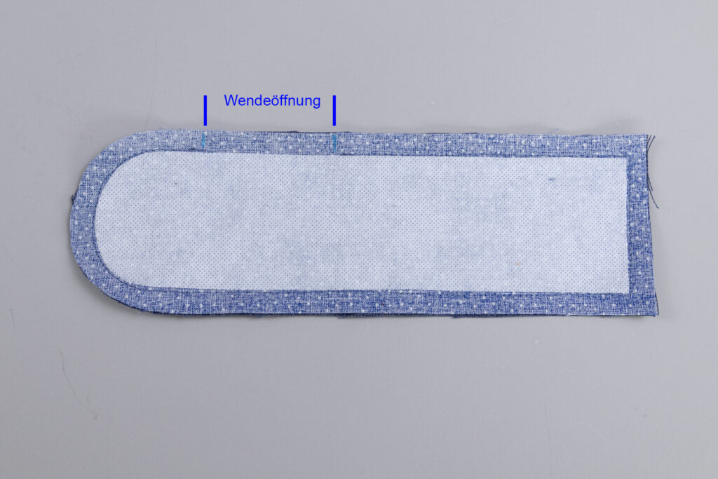 Nähe mit einem Geradstich und 1 cm NZG einmal drumherum