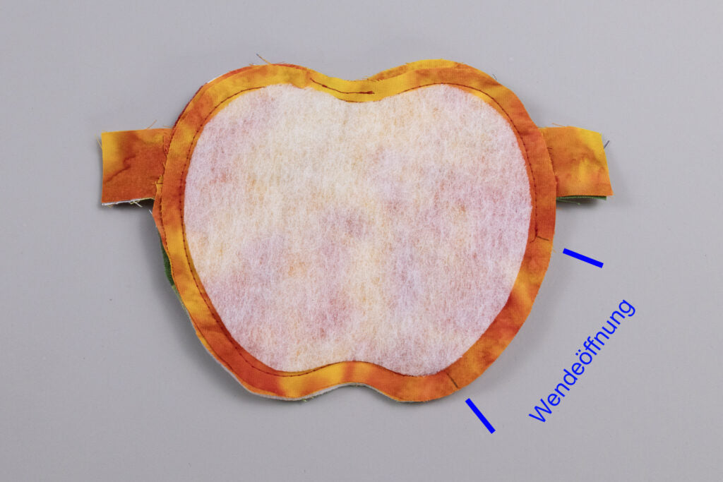 Apfel rundherum nähen