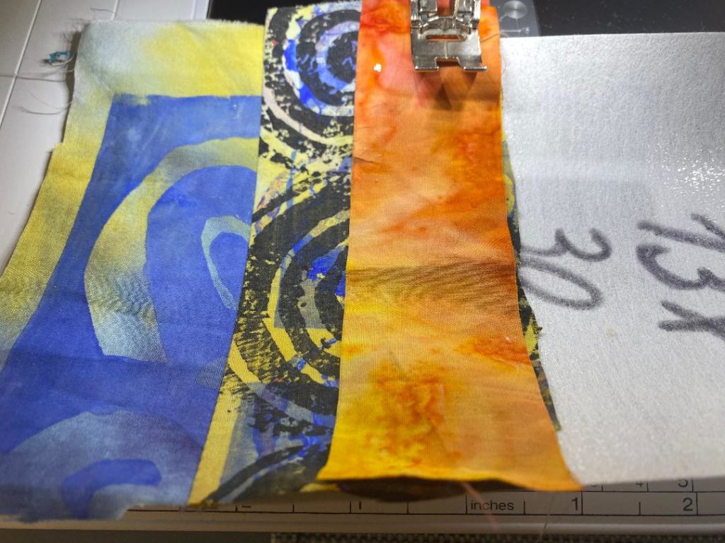 Quilt-as-you-go: weitere Streifen
