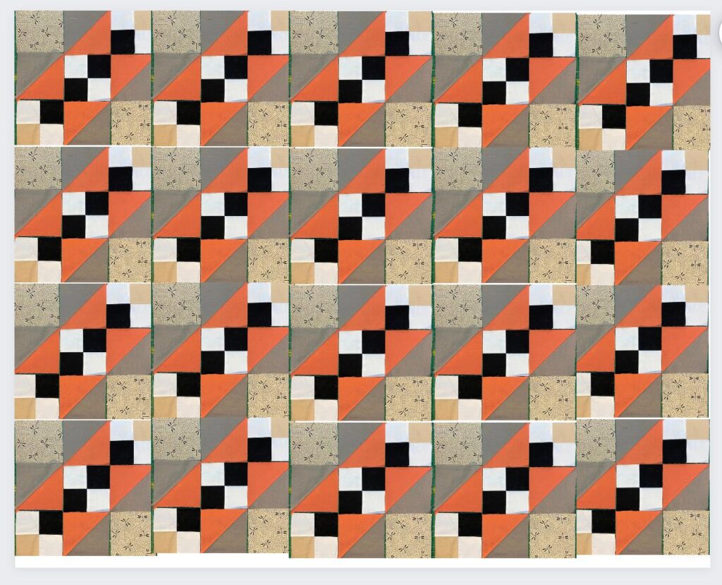 Jakobsleiter-Patchwork aus Quadraten und Dreiecken nähen- Variation 18