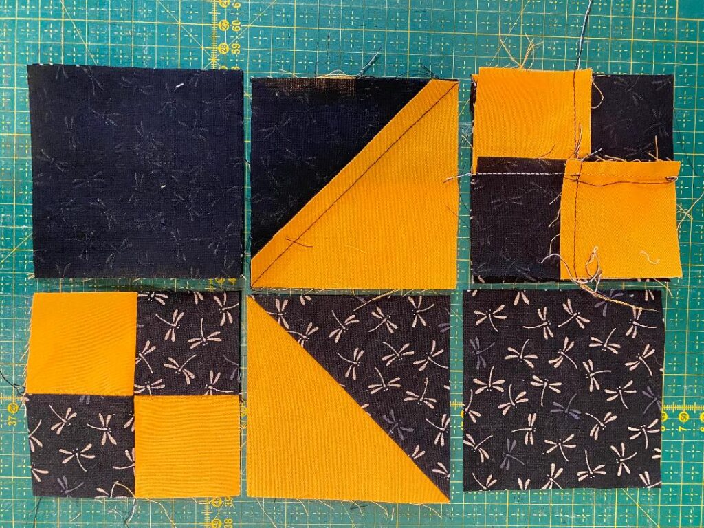 Jakobsleiter-Patchwork aus Quadraten und Dreiecken nähen
