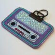 Stickdatei Kassette, Stickmotiv Tape, Stickdatei retro