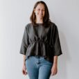 Blusenshirt nähen, Blusenshirt Schnittmuster, Blusenshirt JONTE, Bluse mit Tunnelzug Schnittmuster, Bluse mit Volant und Schößchen nähen